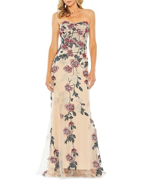 mac duggal dresses floral|mac duggal strapless floral dress.